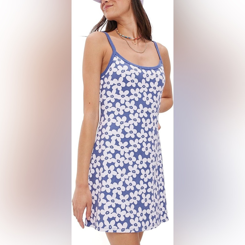 American Eagle The Summer I Turned Pretty Ribbed Knit Floral Mini Dress